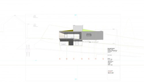 1_design elevation for single family house on a hill overlooking the river Rhine valley.